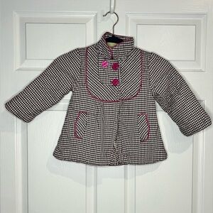 Penelope Mack Toddler Girls  Houndstooth Coat - Size 24 Months